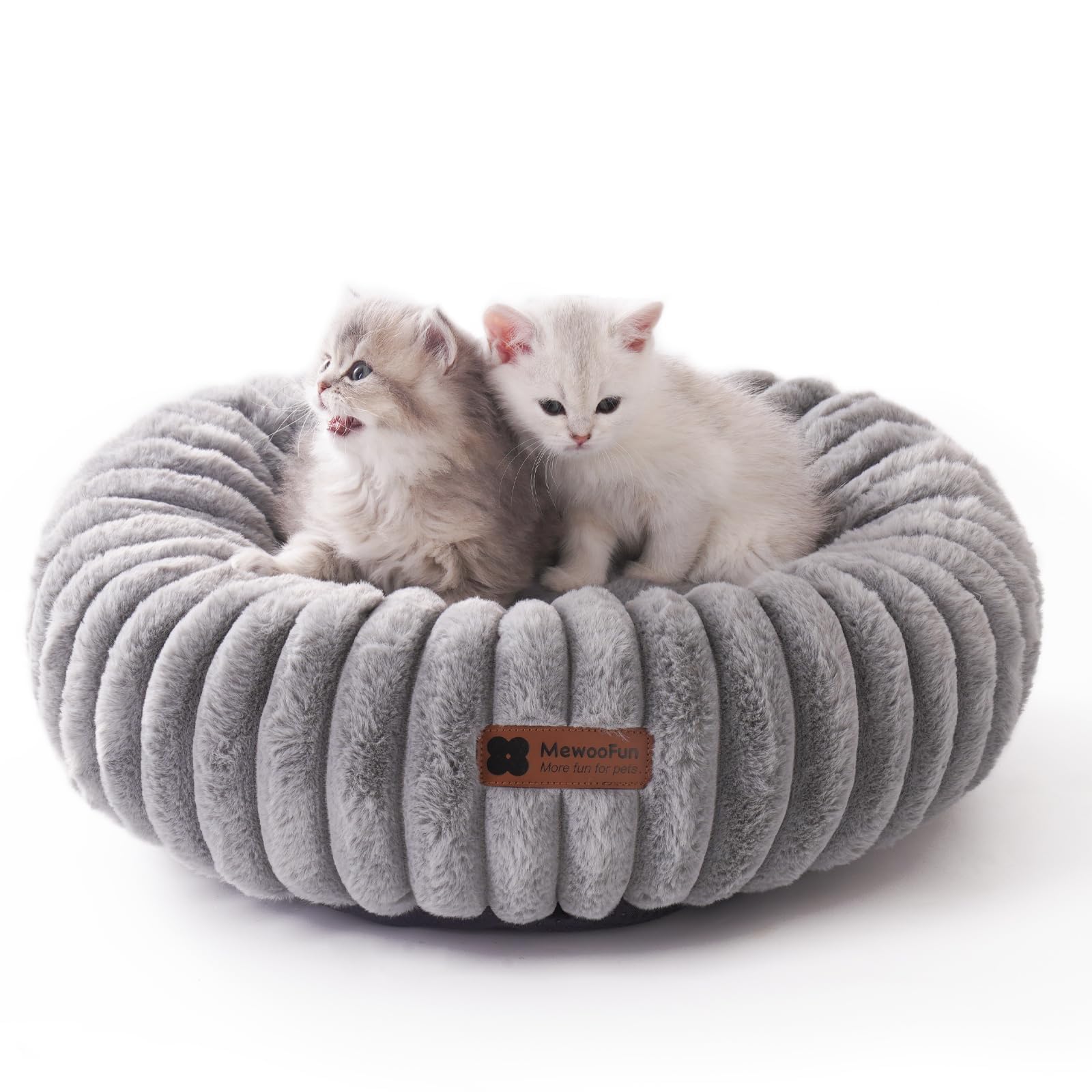 MEWOOFUN cama gato donut lavable con borde suave para descanso cómodo