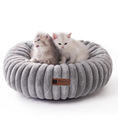 MEWOOFUN cama gato donut lavable con borde suave para descanso cómodo