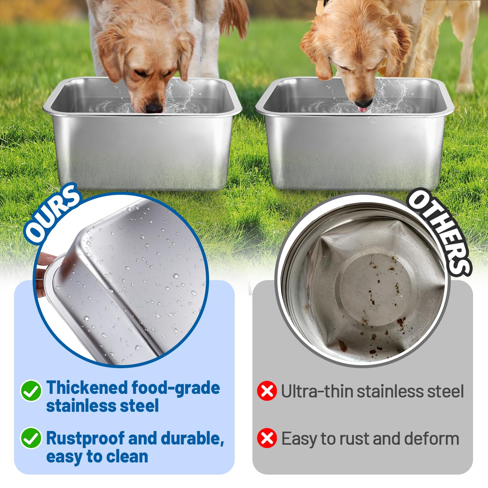 MEWTOGO bebedero de acero inoxidable duradero y seguro para agua limpia
