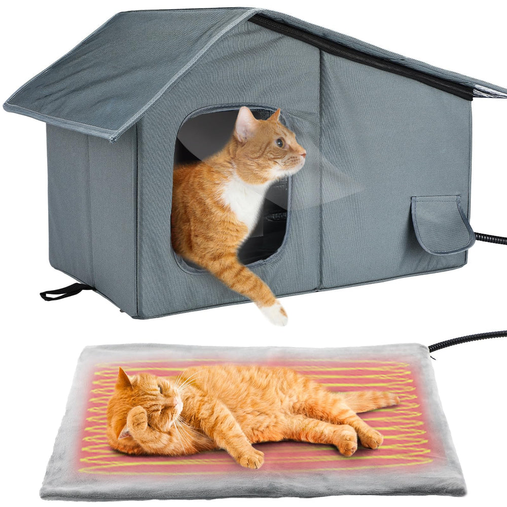MEWTOGO casa-gatos-externa-techo-pvc refugio exterior impermeable para gatos