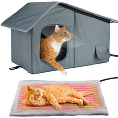 MEWTOGO casa-gatos-externa-techo-pvc refugio exterior impermeable para gatos