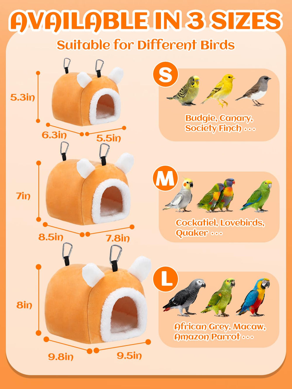 MEWTOGO nido exterior naranja atrae a las aves y crea refugio.