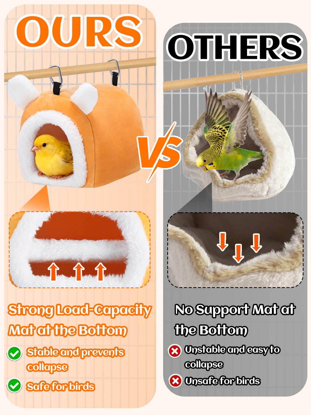MEWTOGO nido de peluche interior suave ofrece calor constante.