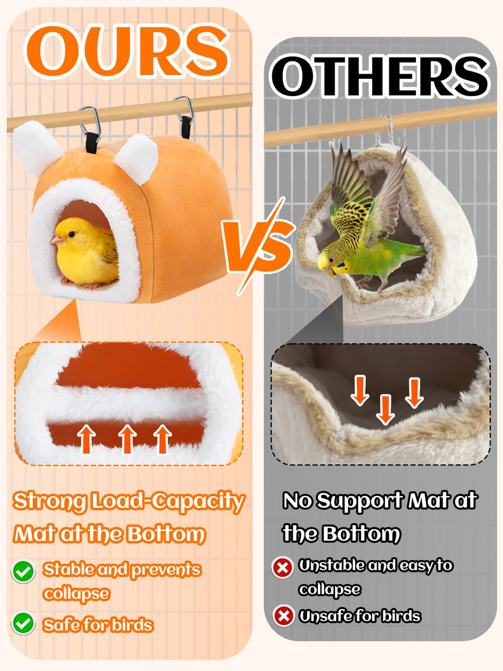 MEWTOGO nido de peluche interior suave ofrece calor constante.
