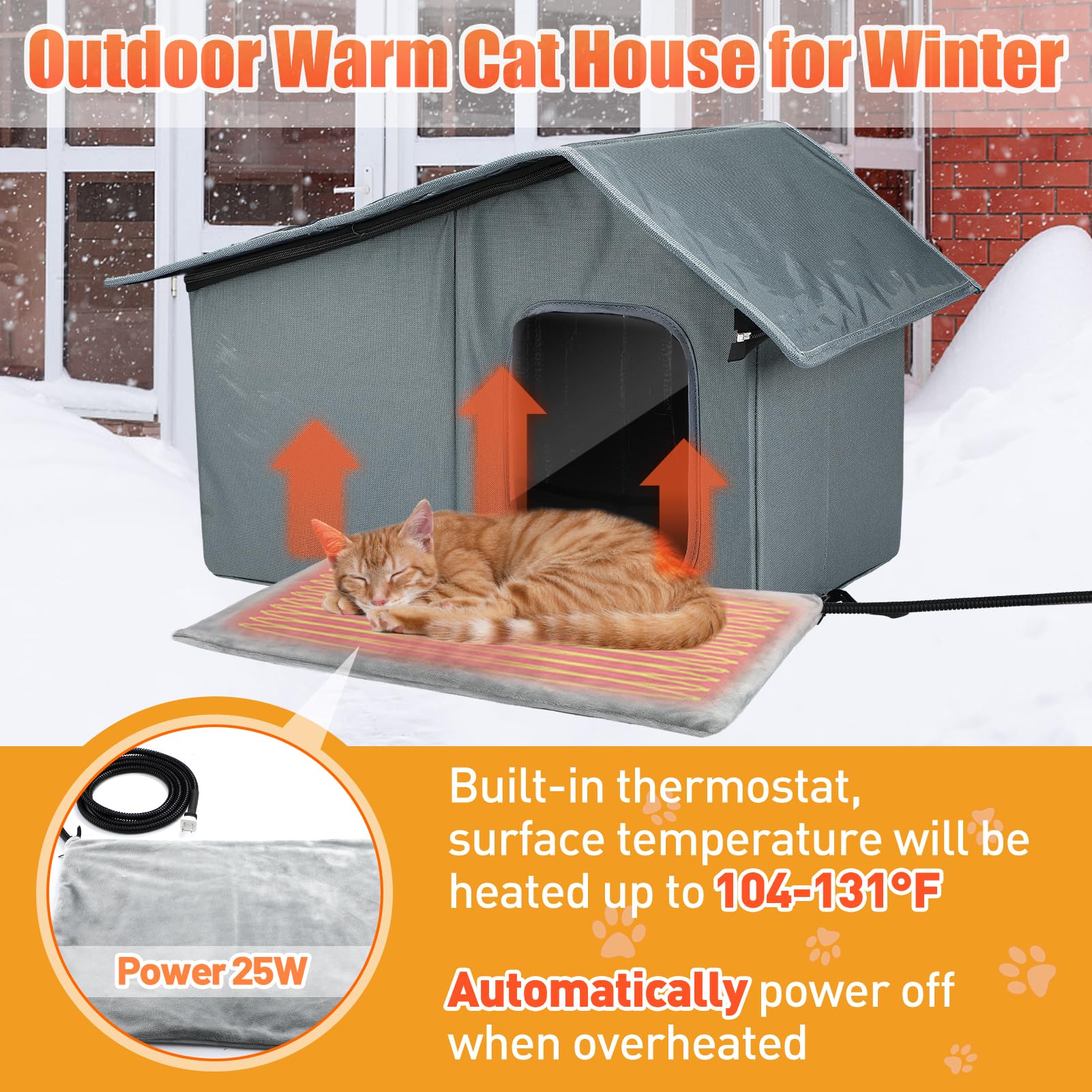 MEWTOGO refugio-gatos-espacio-21x13 espacio amplio para 1-2 felinos que descansan