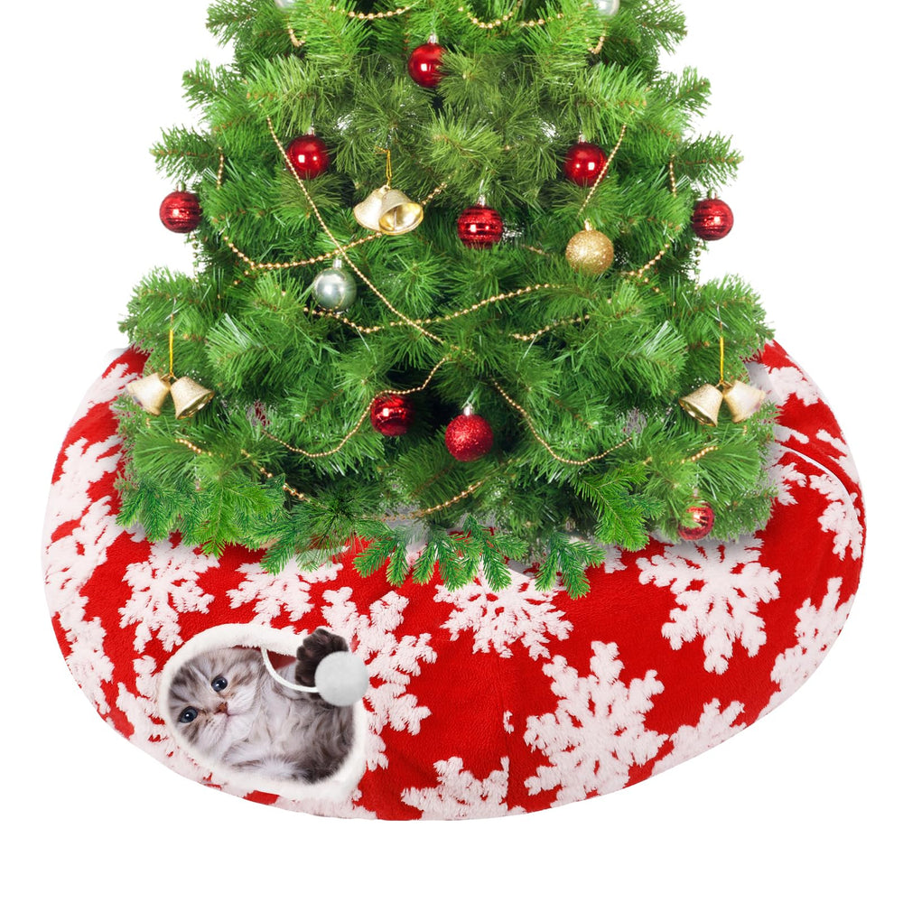MEWTOGO tunel gato arbol navidad protege el arbol y ofrece juego seguro