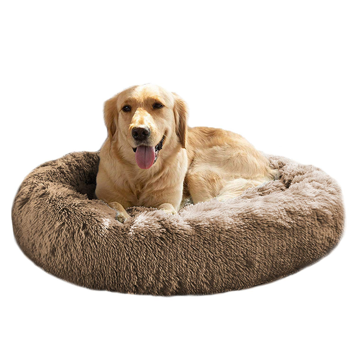 Cama MFOX para perros grandes, diseño redondo de 36 pulgadas para descanso cómodo