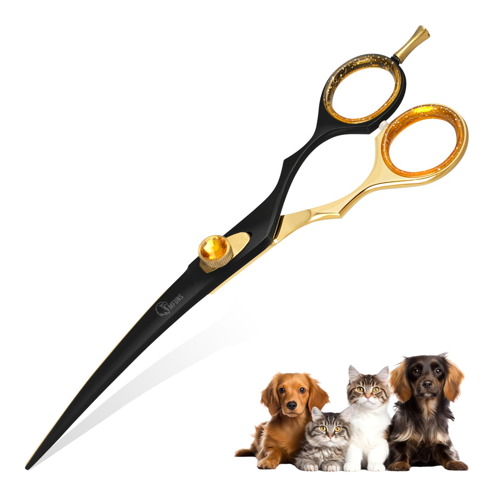 MFUNS tijeras curvas 7.5” para rostro de perros y gatos, corte suave