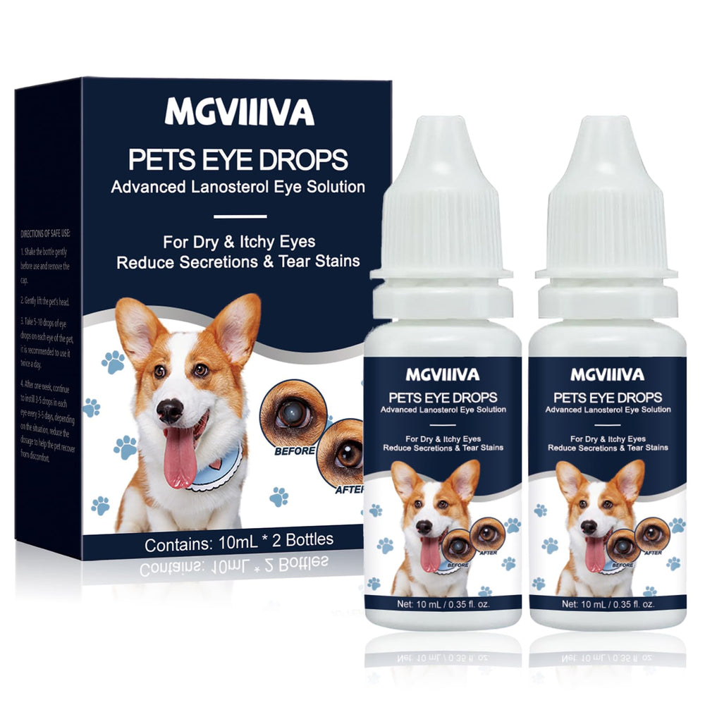Gotas Mgviiiva para perros en botella, cuidado ocular suave para comodidad diaria.