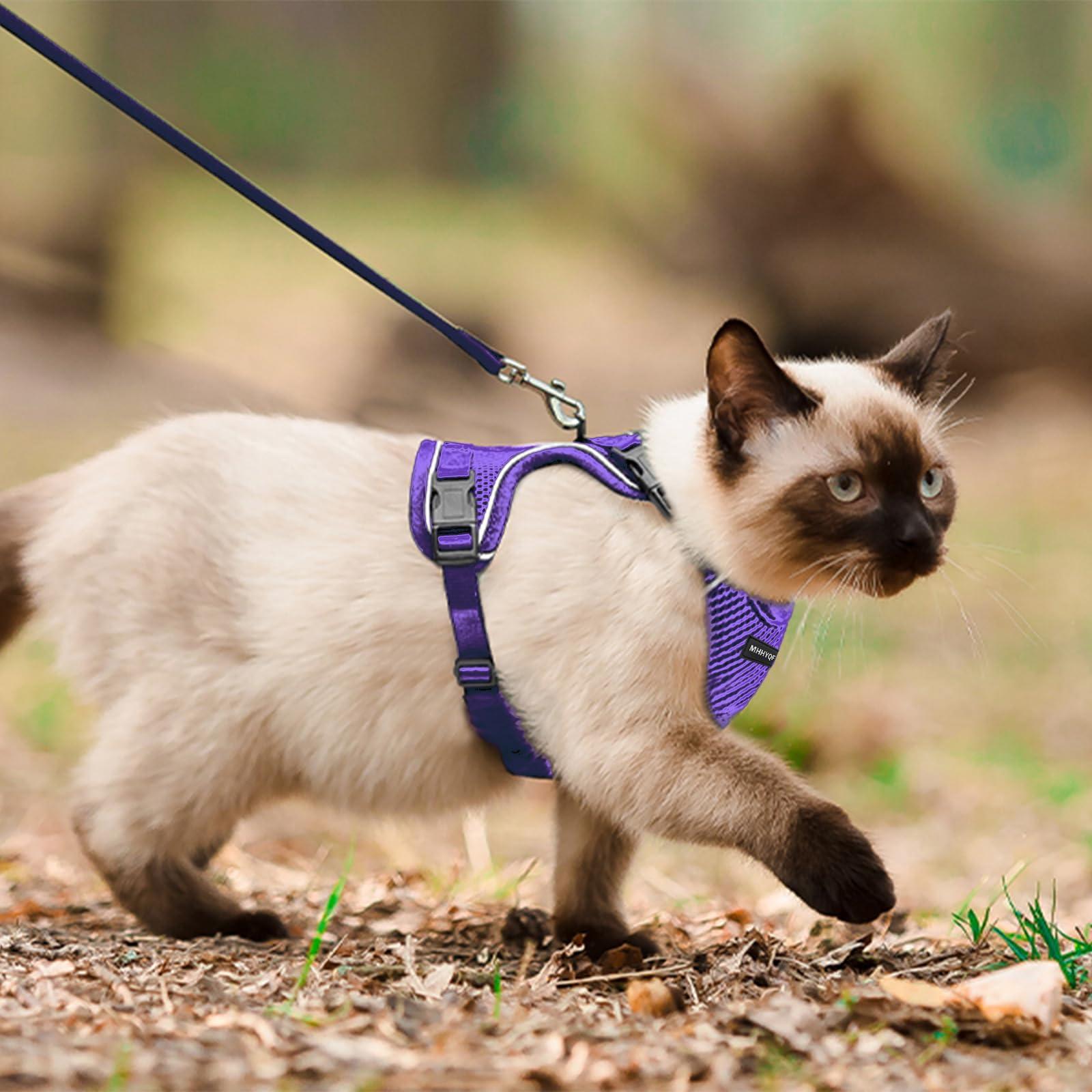 MHHYQF arnés-gato morado con ajuste ergonómico