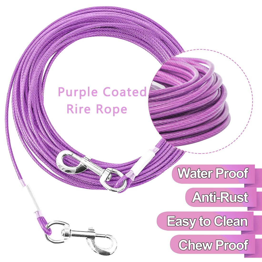 Mi Metty cable de acero resistente para perros grandes