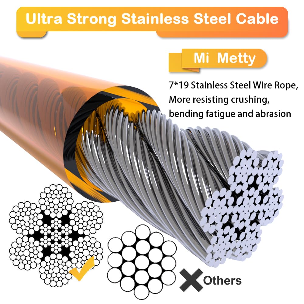 Mi Metty cable con recubrimiento de PVC reflectante para exteriores