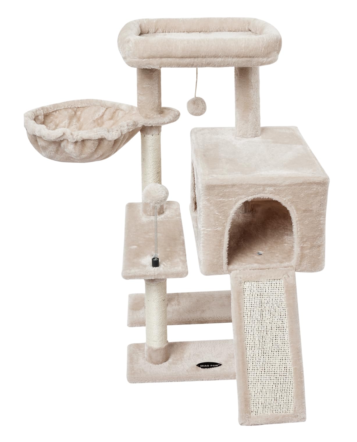 MIAO PAW torre-gato con hamaca, refugio suave para dormir y observar.