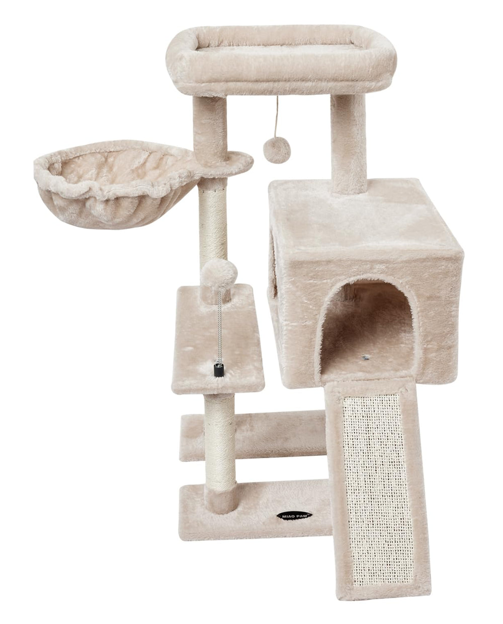 MIAO PAW torre-gato con hamaca, refugio suave para dormir y observar.