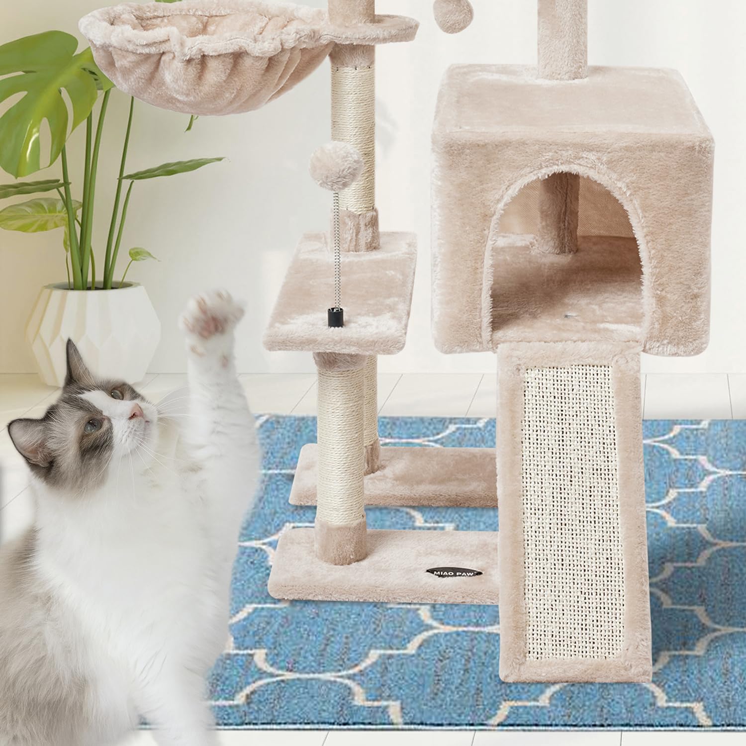 MIAO PAW superficie-descanso felpura, contacto suave para sesiones de descanso.