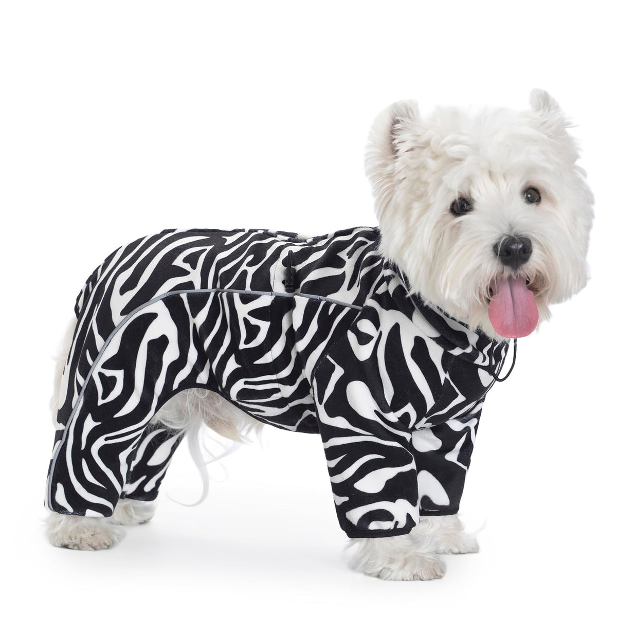 MIAODODO abrigo para perro con forro polar zebra, cómodo y cálido.