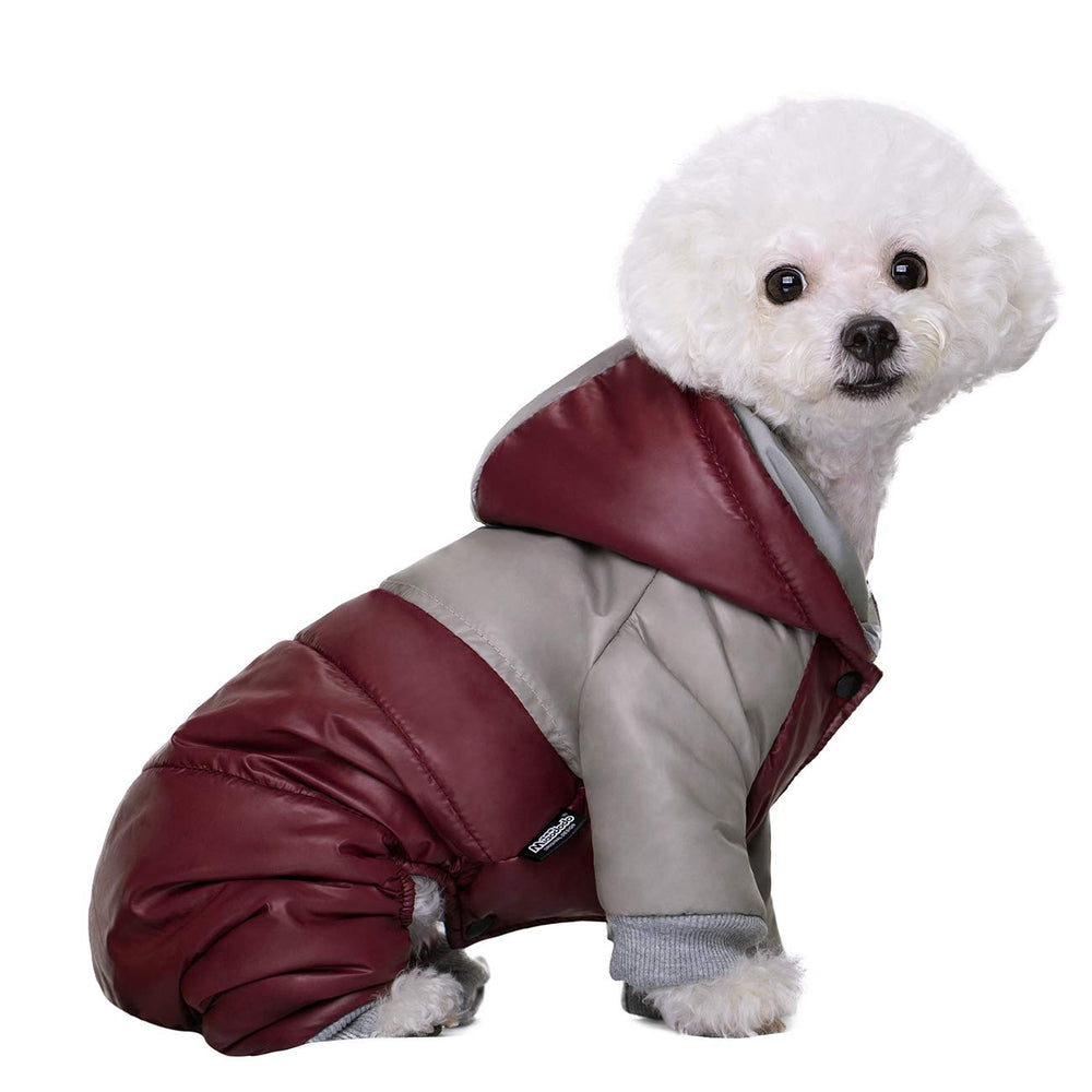Miaododo chaqueta para perro con capucha, ideal para paseos fríos.