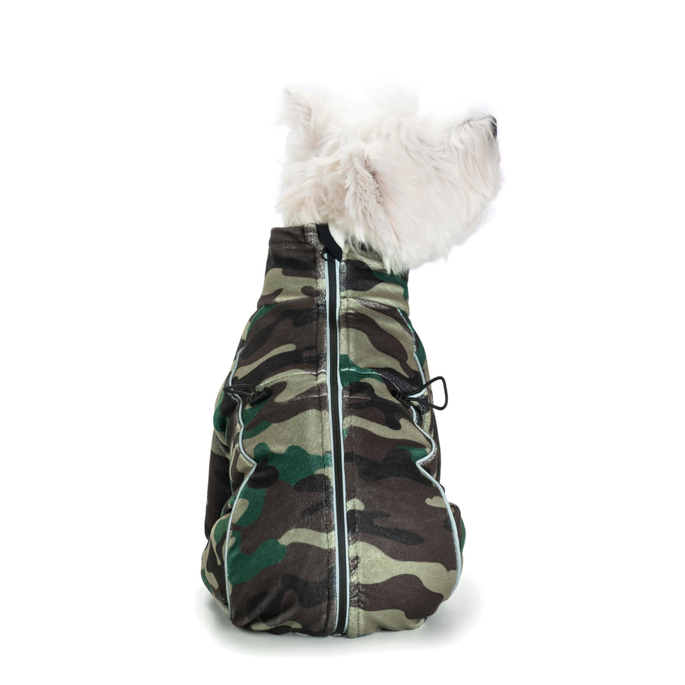 Miaododo cuello alto en abrigo para perro, protección adicional contra el viento.