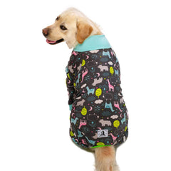 Miaododo onesie con cuello alto protege el cuello y mantiene al perro cálido.