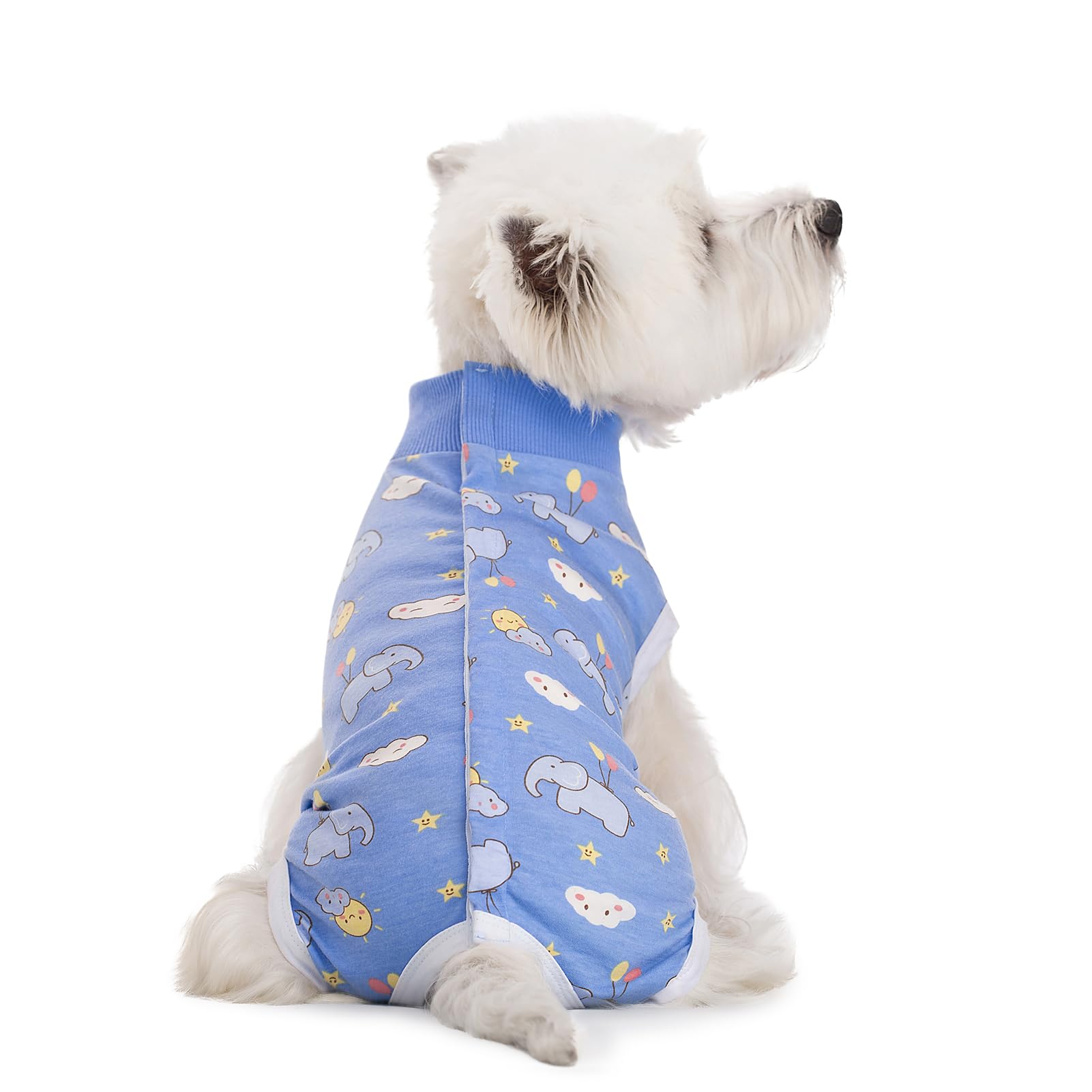 Miaododo: onesie de recuperación para perro, bordes rematados para mayor durabilidad.