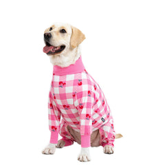Miaododo traje recuperación para perro rosado, abdomen cubierto: cobertura total para mayor seguridad.