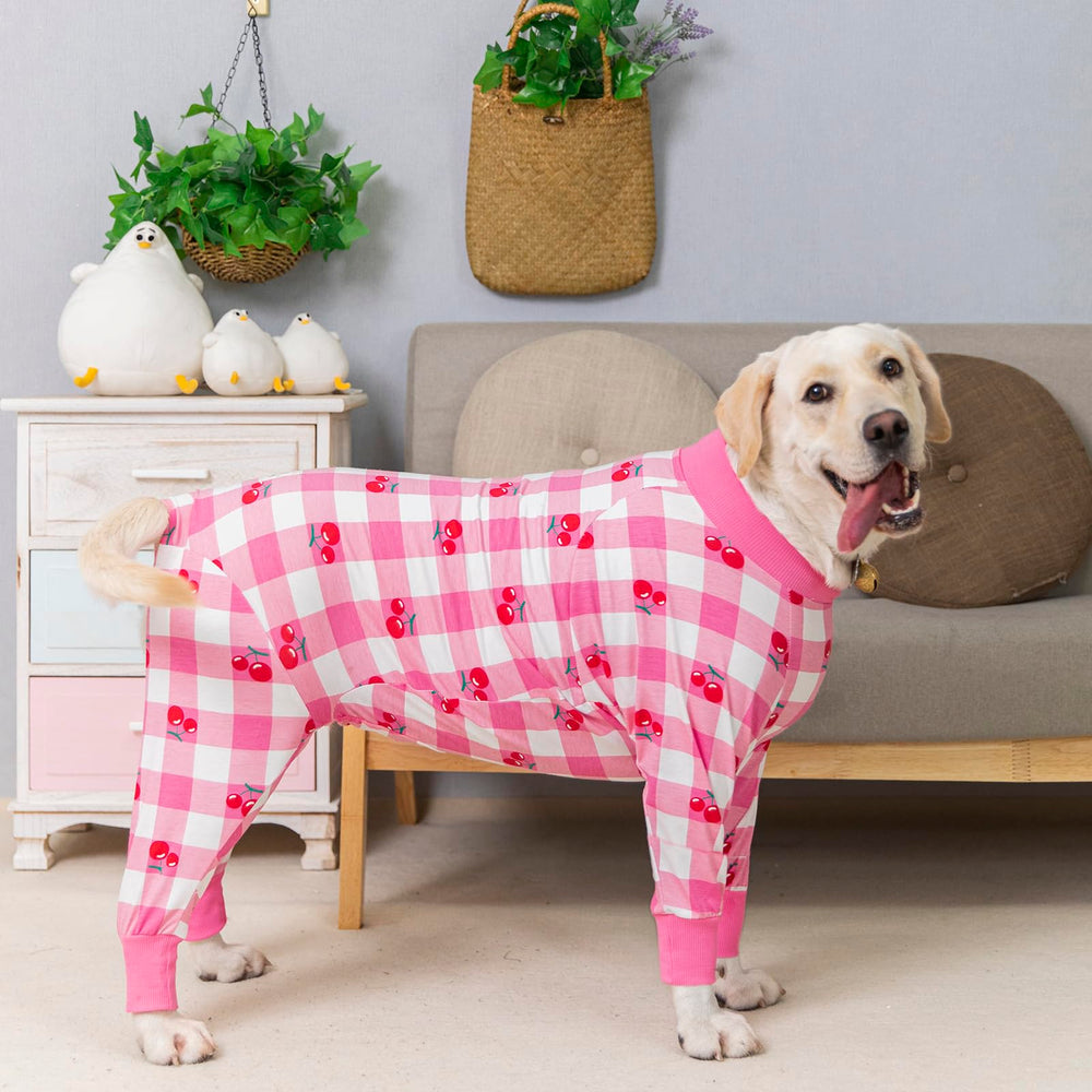 Miaododo traje recuperación para perro rosado, cuello alto: calidez y estilo durante salidas.