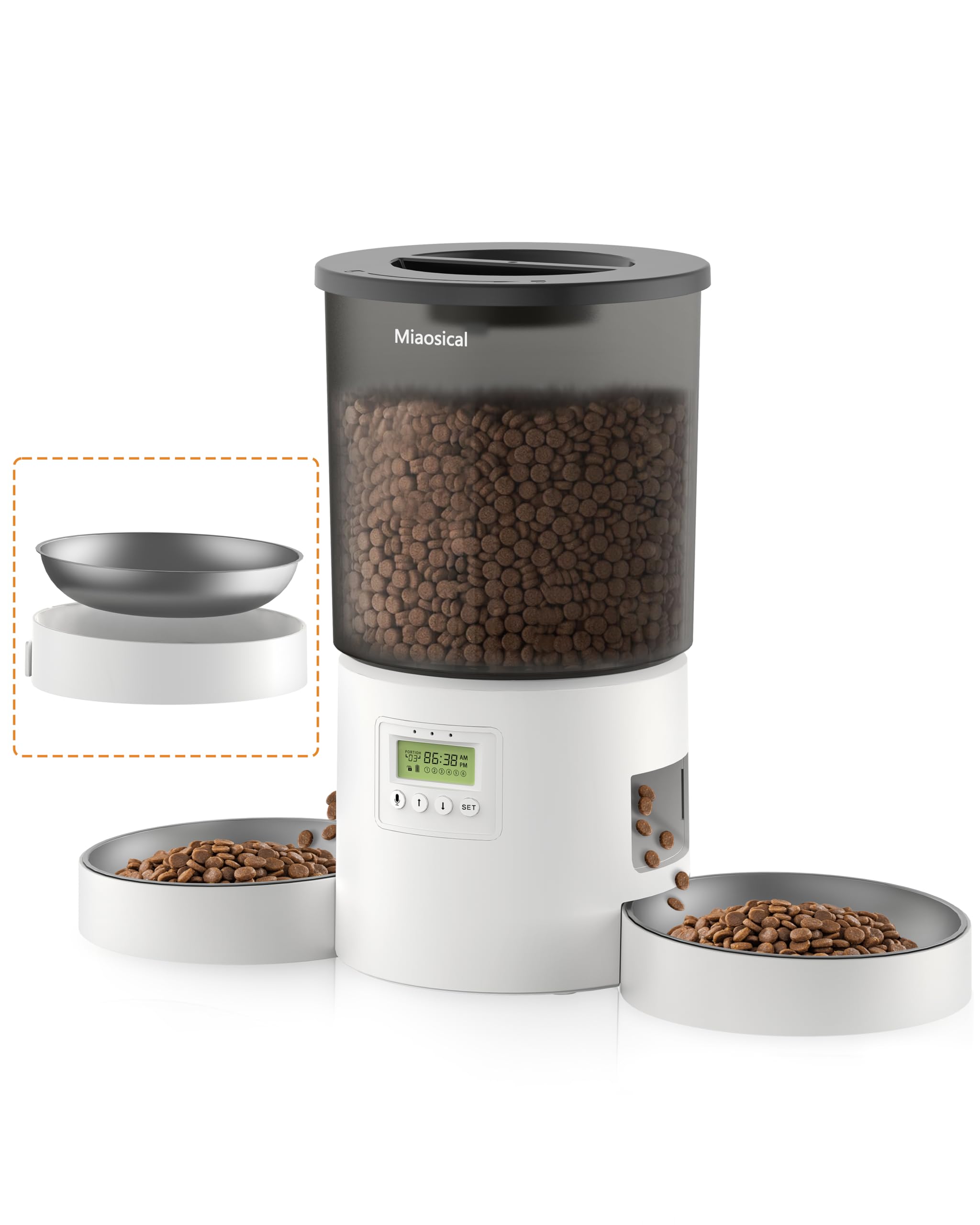 Miaosical doble tazón automático para gatos, facilita alimentación simultánea
