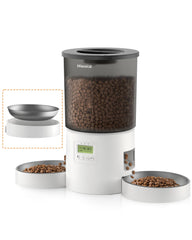 Miaosical doble tazón automático para gatos, facilita alimentación simultánea