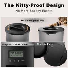 Miaosical programación de comidas para gato, hasta seis raciones diarias.