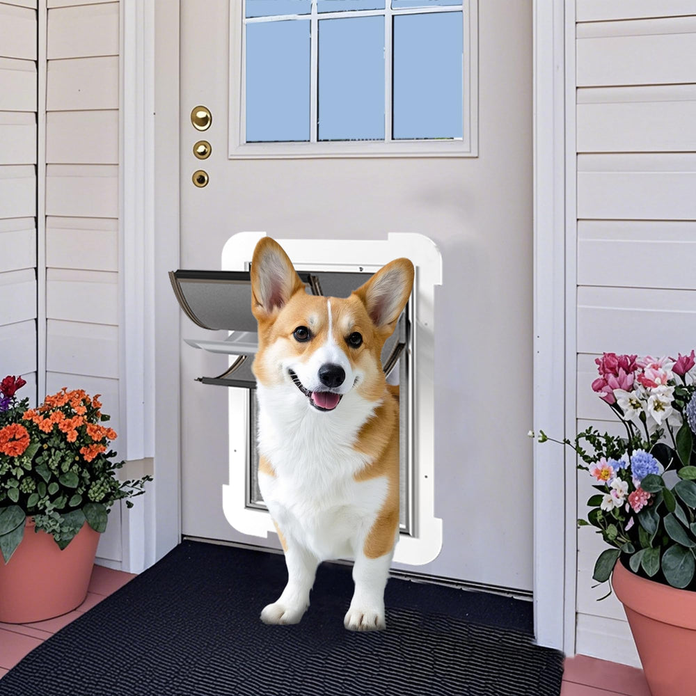 Acceso seguro para mascotas con Miaotong y panel deslizante.