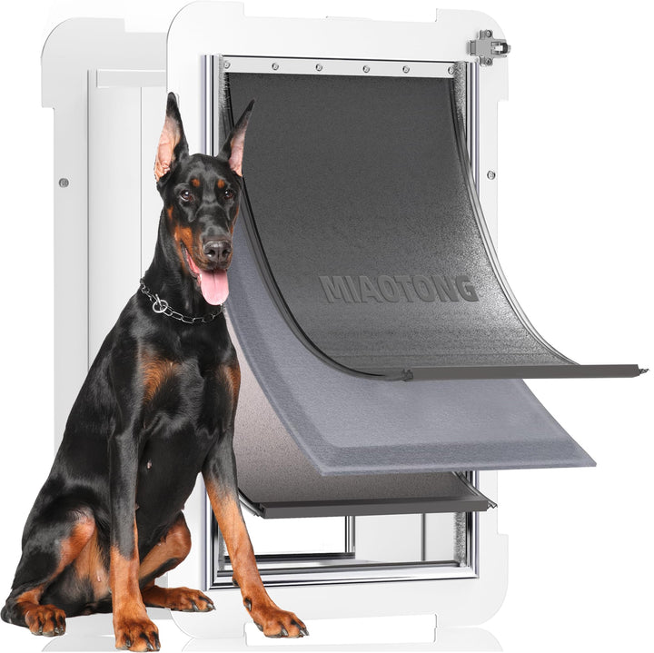 Puerta MIAOTONG para paredes con 3 pestañas, ideal para mascotas grandes.
