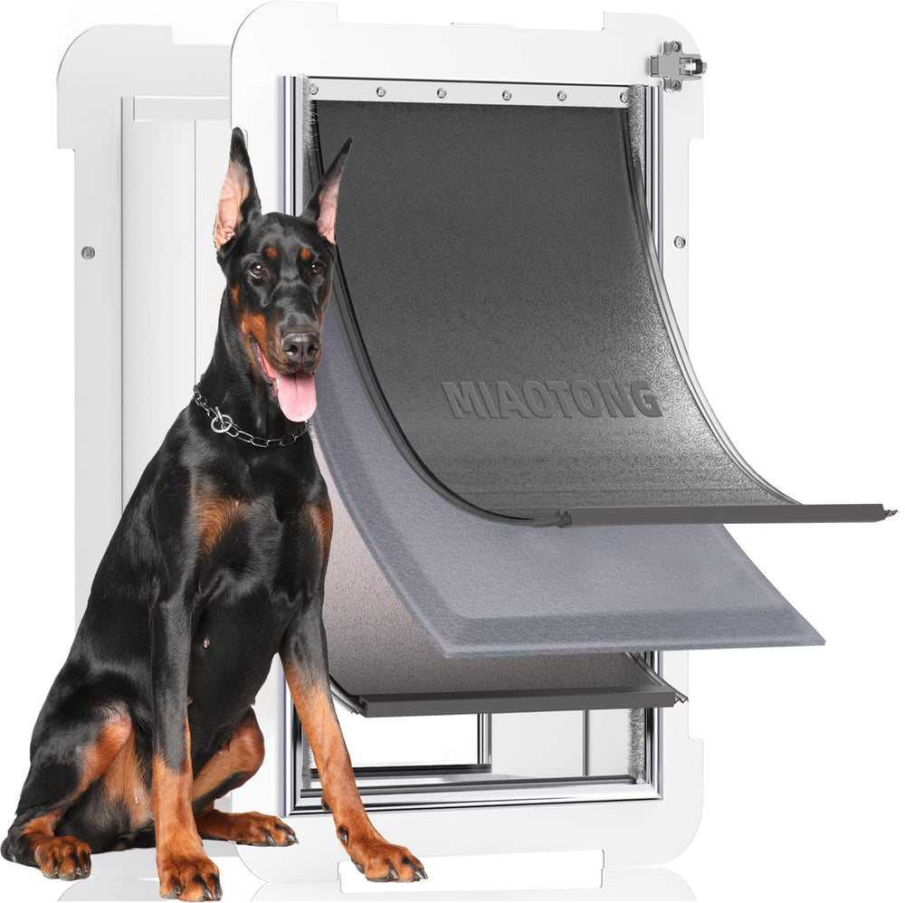 Puerta MIAOTONG para paredes con 3 pestañas, ideal para mascotas grandes.