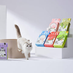 Michu, arena de tofu para gatos con aglomeración rápida, facilita la limpieza diaria.