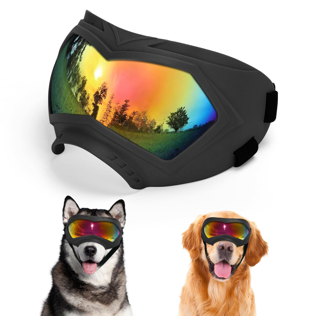 Micnaron gafas para perros protegiendo de UV durante salidas al sol, ojos seguros