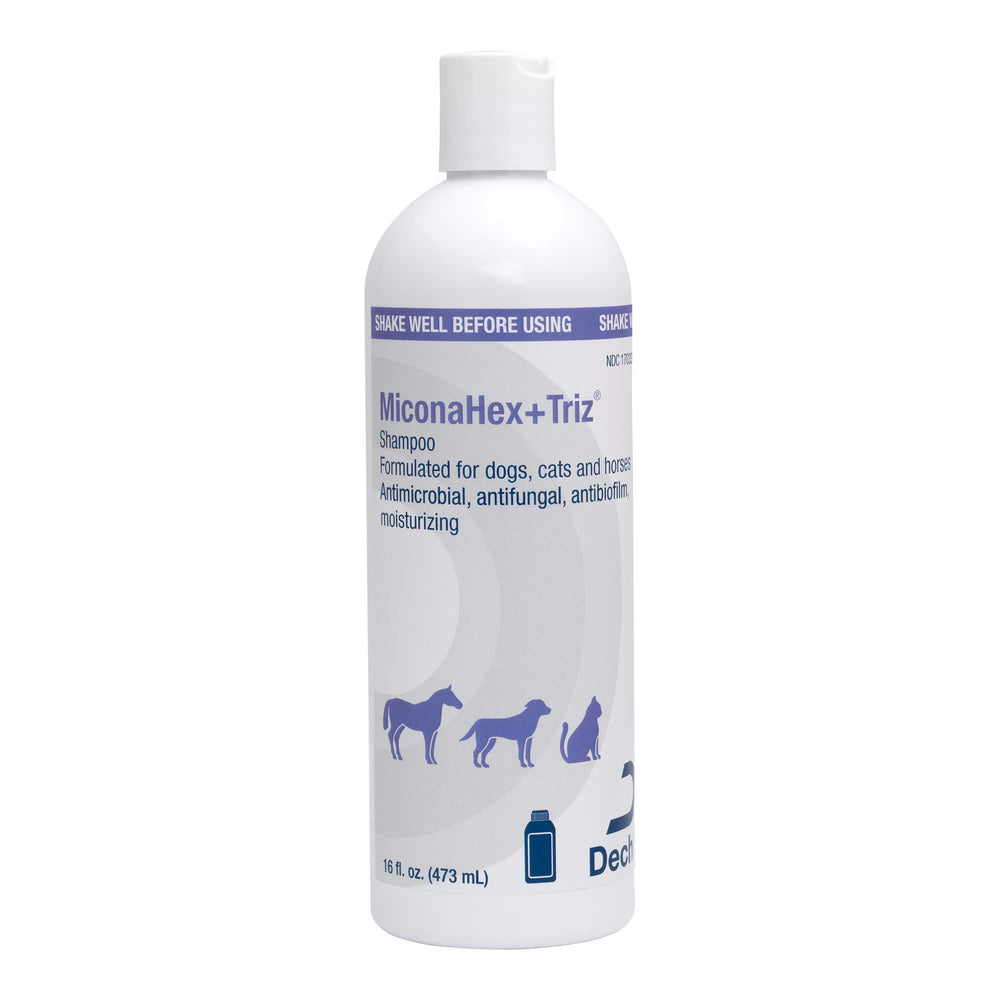 MiconaHex+Triz champú crema para perros, gatos y caballos, cuida la piel y mantiene el pelaje sano.