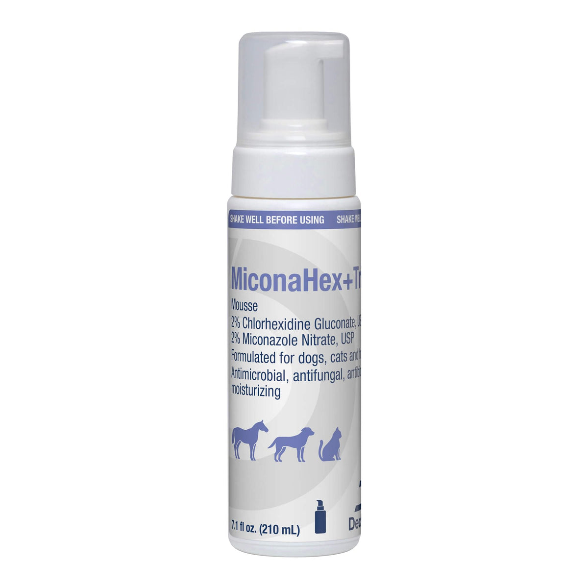 MiconaHex+Triz Mousse aplicada en pelaje para un cuidado suave de la piel.