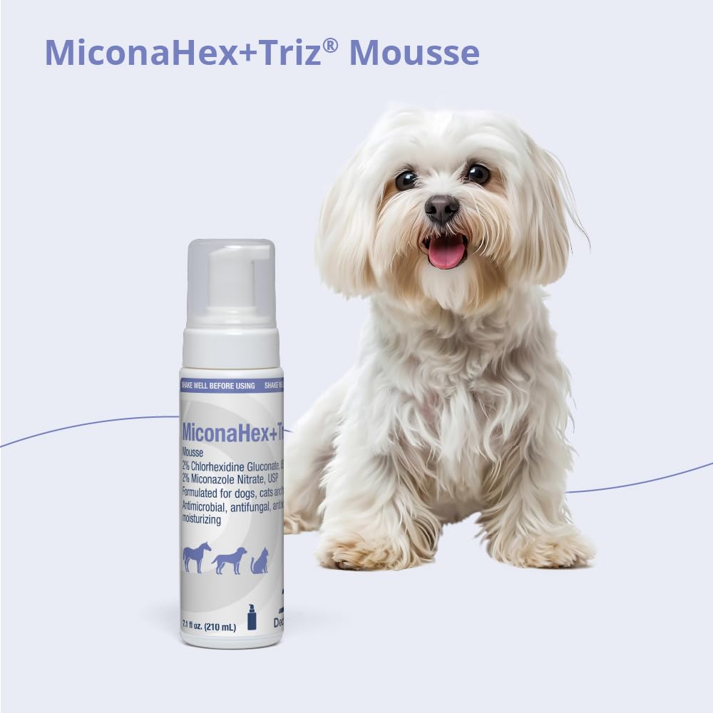 MiconaHex+Triz Mousse cuidado para piel y pelaje de mascotas.