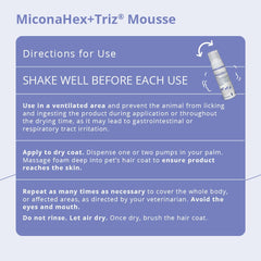 MiconaHex+Triz Mousse para caballos, cuidado suave de la piel.