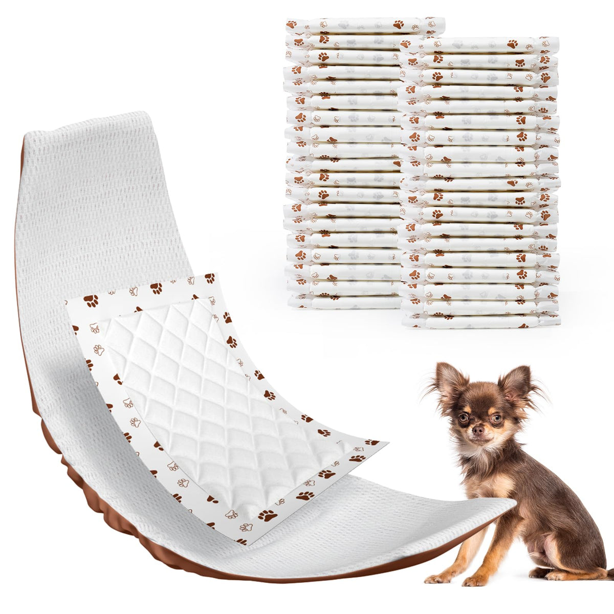 MICOOYO liner para perros, empaque XS de 100 unidades, protege contra fugas diario.