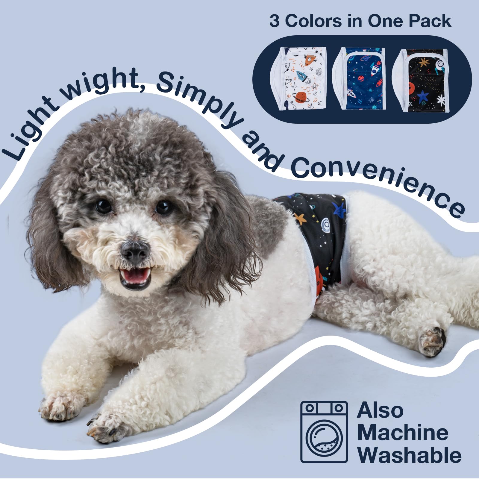 MICOOYO pañal para perro macho, compatibles con forros para mayor absorción.