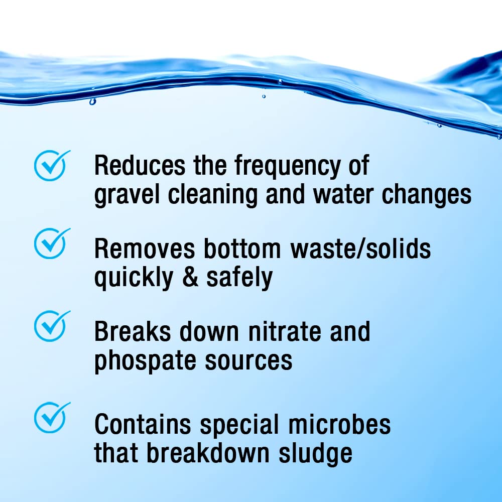 MICROBE-LIFT Gravel & Substrate Cleaner ayuda a clarificar el agua del acuario.