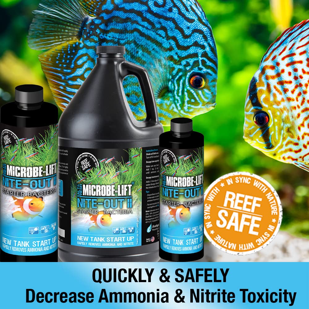 Microbe-Lift Nite-Out II, mezcla bacteriana, reduce amoníaco y nitrito de forma segura.