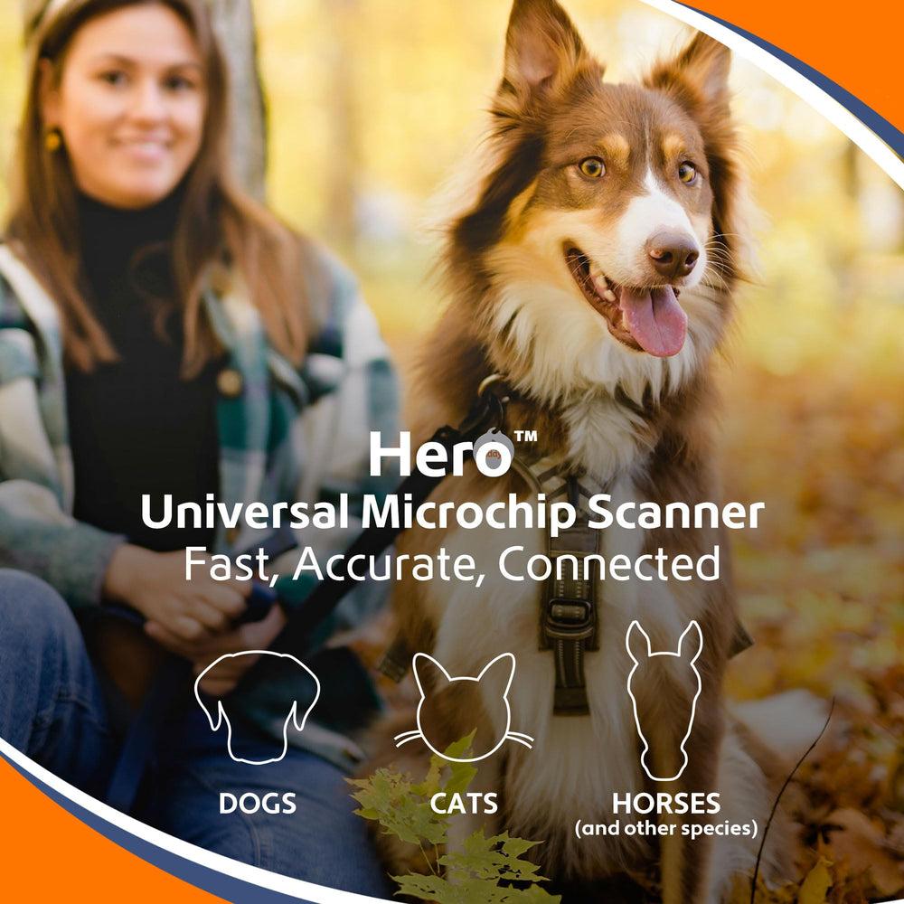 Hero Universal Microchip Scanner con carcasa protectora para transporte seguro