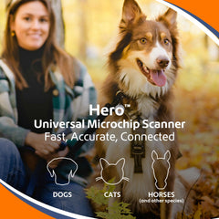 Hero Universal Microchip Scanner con carcasa protectora para transporte seguro