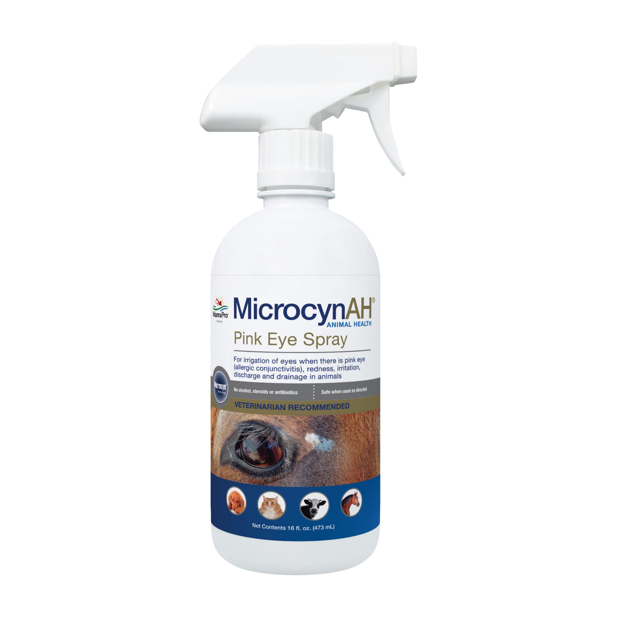 MicrocynAH Pink Eye Spray para ojos rosados de mascotas: alivio suave sin enjuague