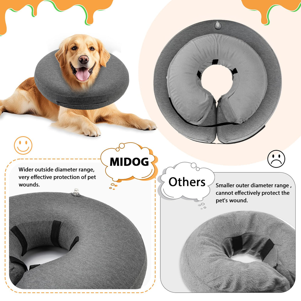 MIDOG collar donut inflable collar desinflado y compacto para viaje