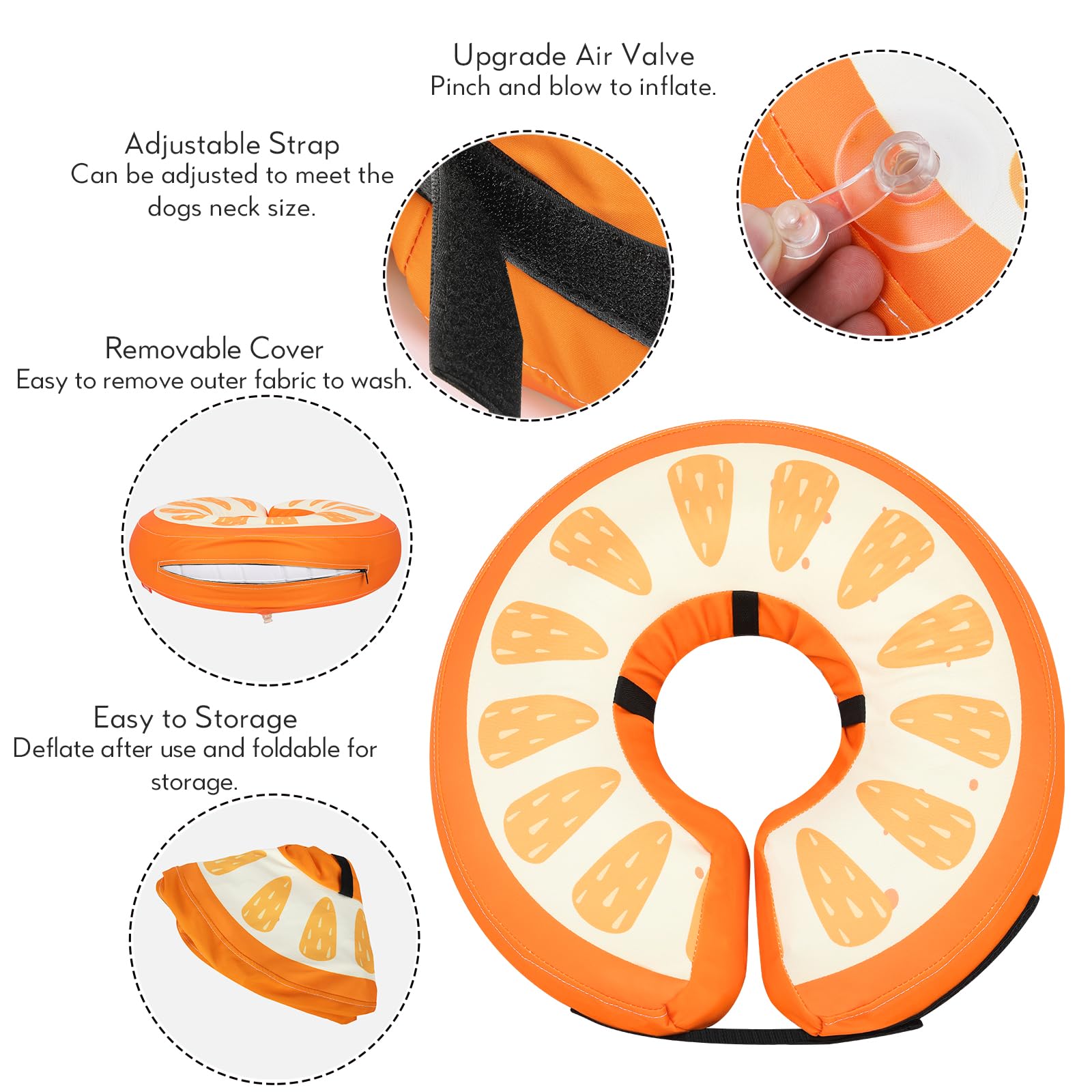 MIDOG collar inflable ajustable para perro grande, ajuste seguro