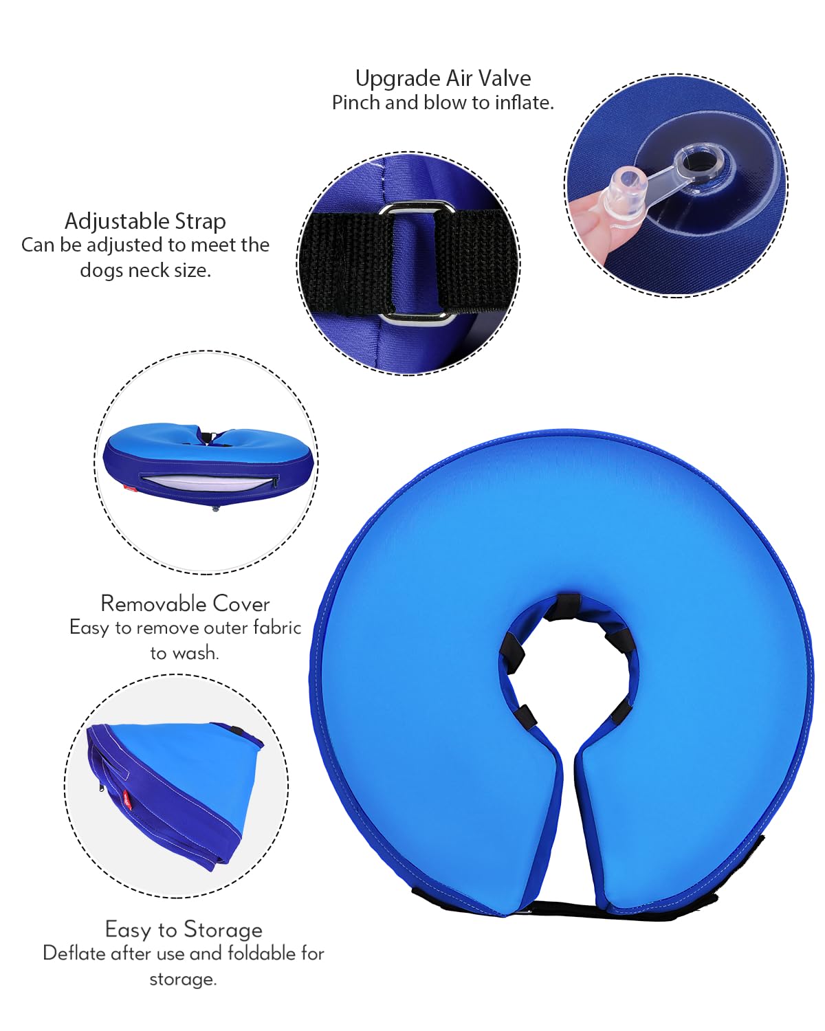 MIDOG collar inflable donut permite comer y beber con facilidad