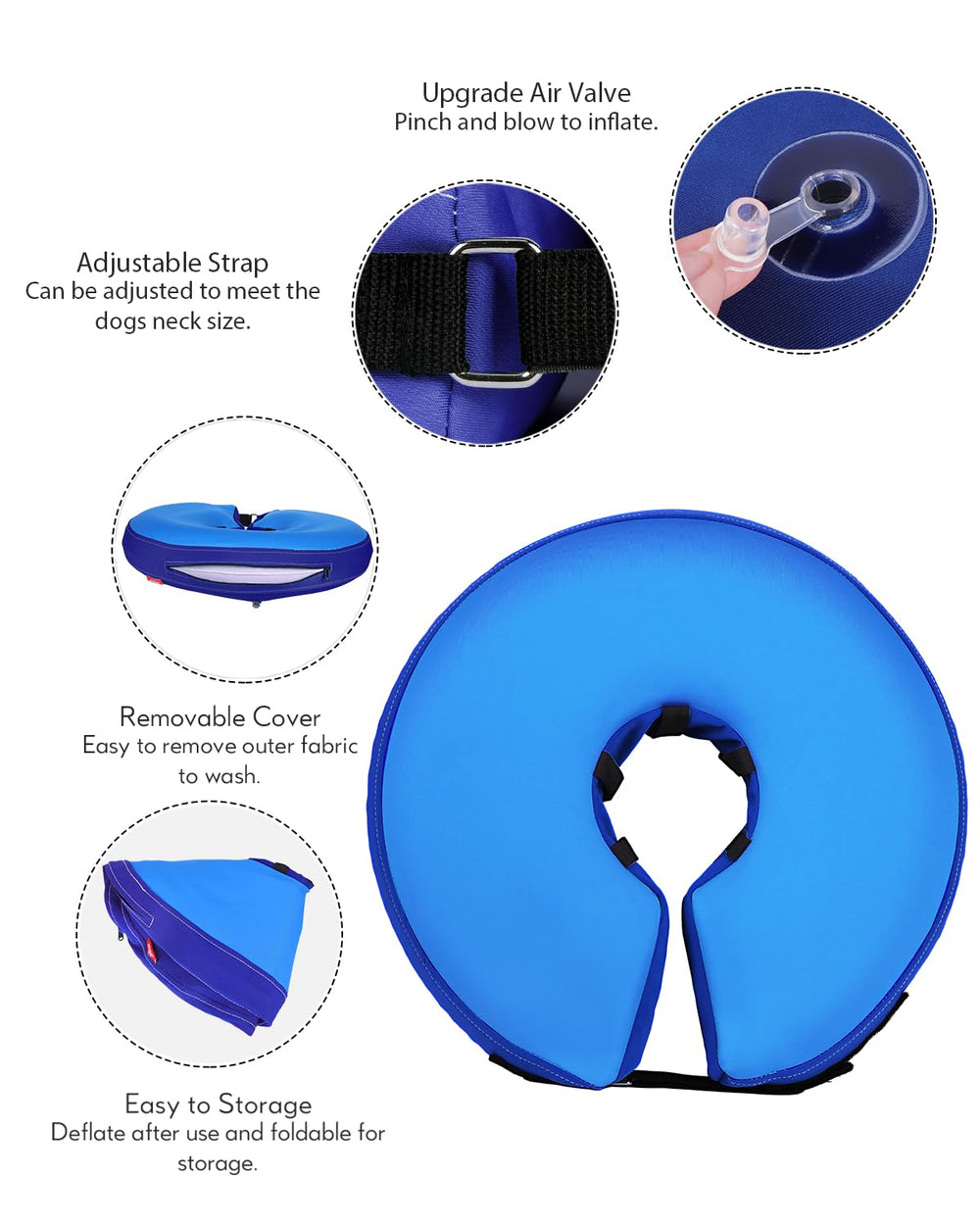 MIDOG collar inflable donut permite comer y beber con facilidad