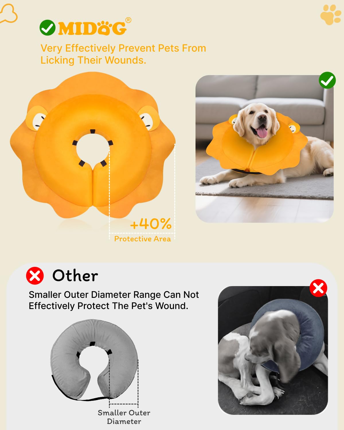 MIDOG collar inflable en forma de anillo: comodidad y protección para la zona del cuello.